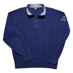 Peter Millar 1/4 Zip Pullover Gene Sarazen Invitational Cotton Mens Medium Blue